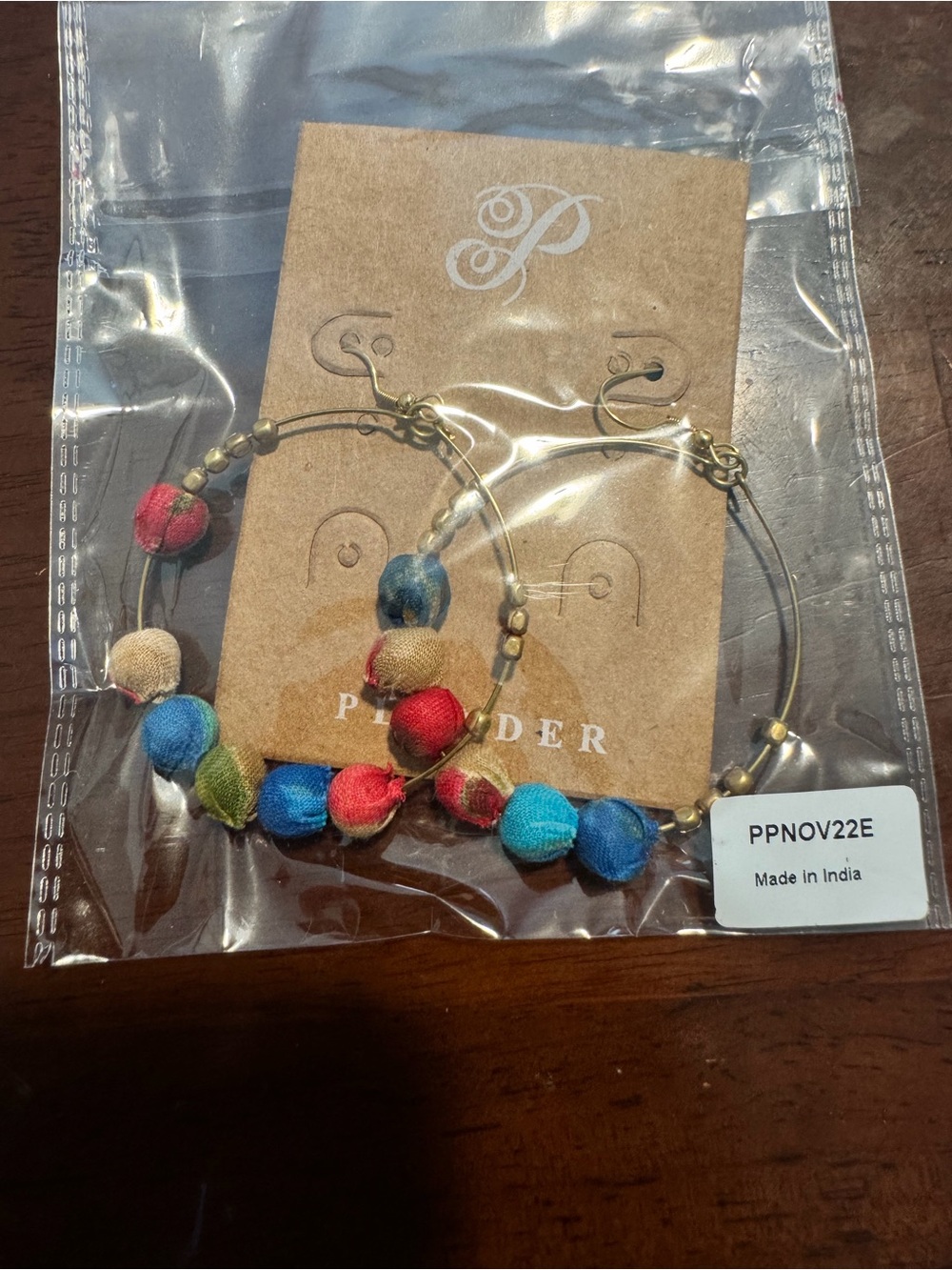 Plunder Multicolor Bead Hoop Earrings